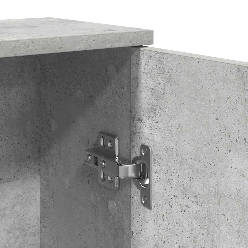 Bathroom Cabinet with Roll Holder Concrete Grey 39x22x90 cm