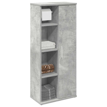 Bathroom Cabinet with Roll Holder Concrete Grey 39x22x90 cm