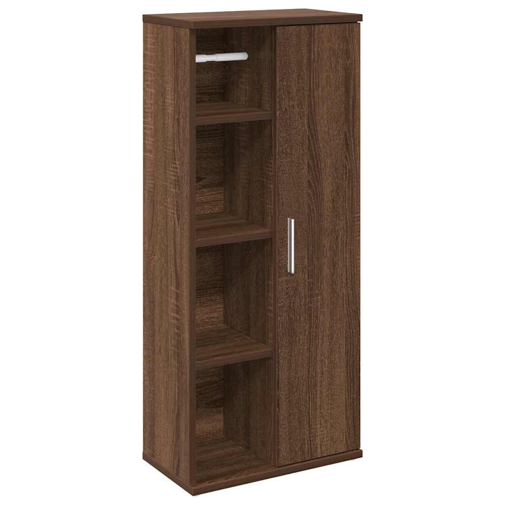 Bathroom Cabinet with Roll Holder Brown Oak 39x22x90 cm