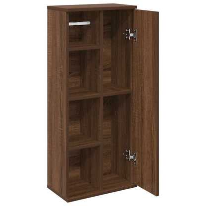 Bathroom Cabinet with Roll Holder Brown Oak 39x22x90 cm