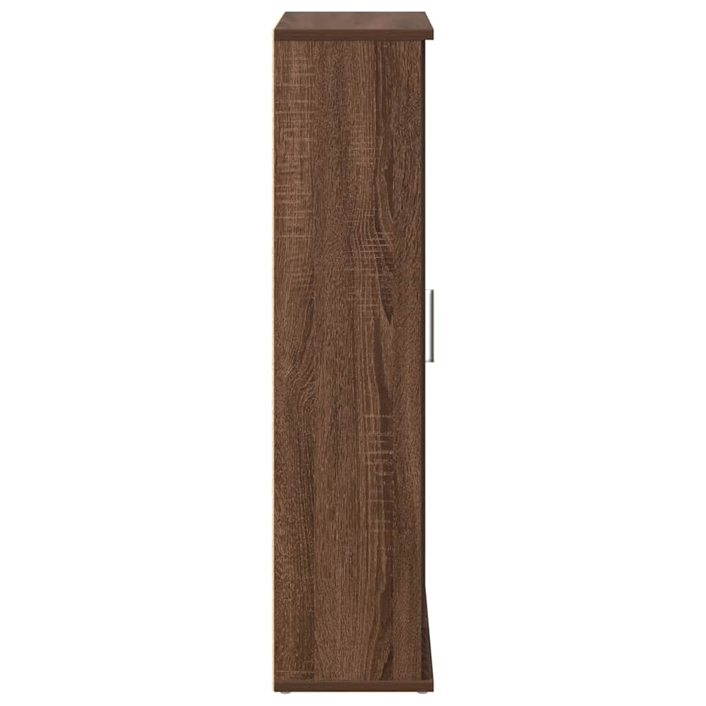 Bathroom Cabinet with Roll Holder Brown Oak 39x22x90 cm