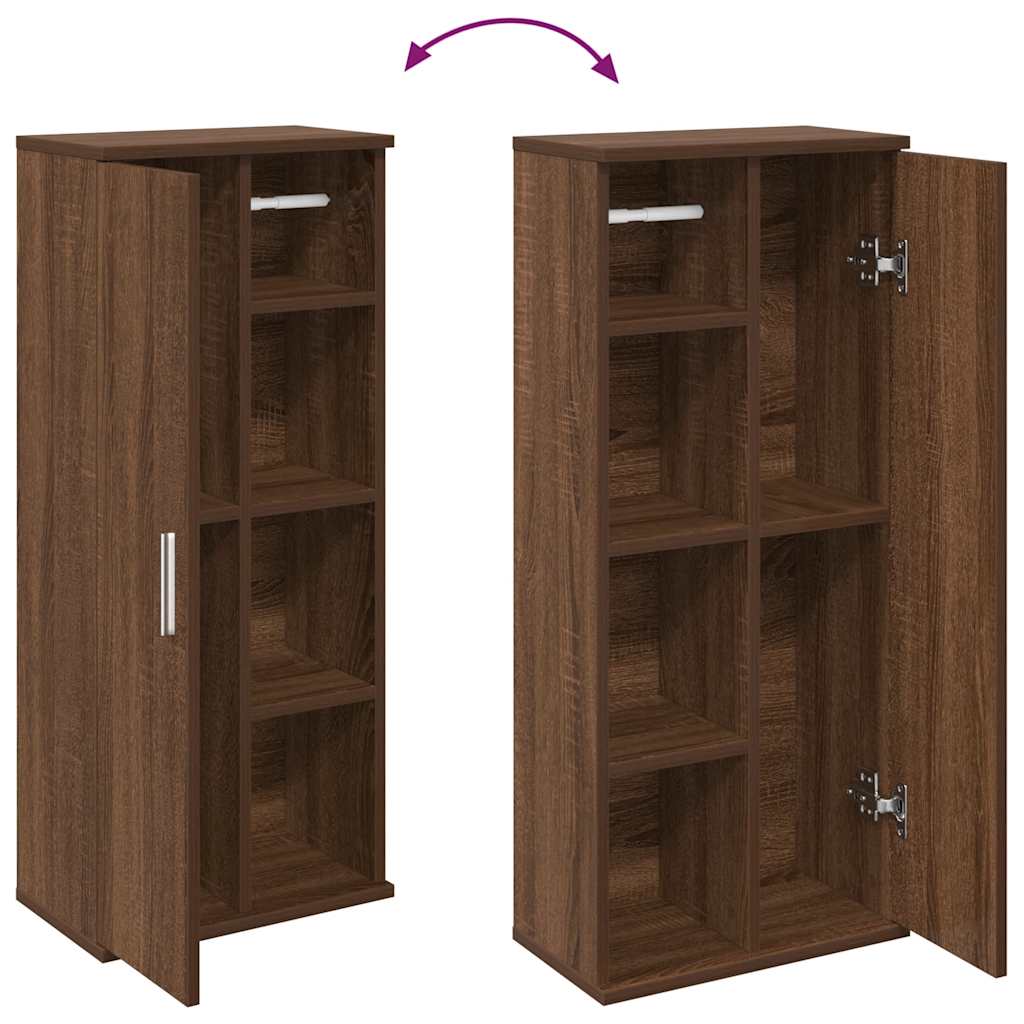 Bathroom Cabinet with Roll Holder Brown Oak 39x22x90 cm