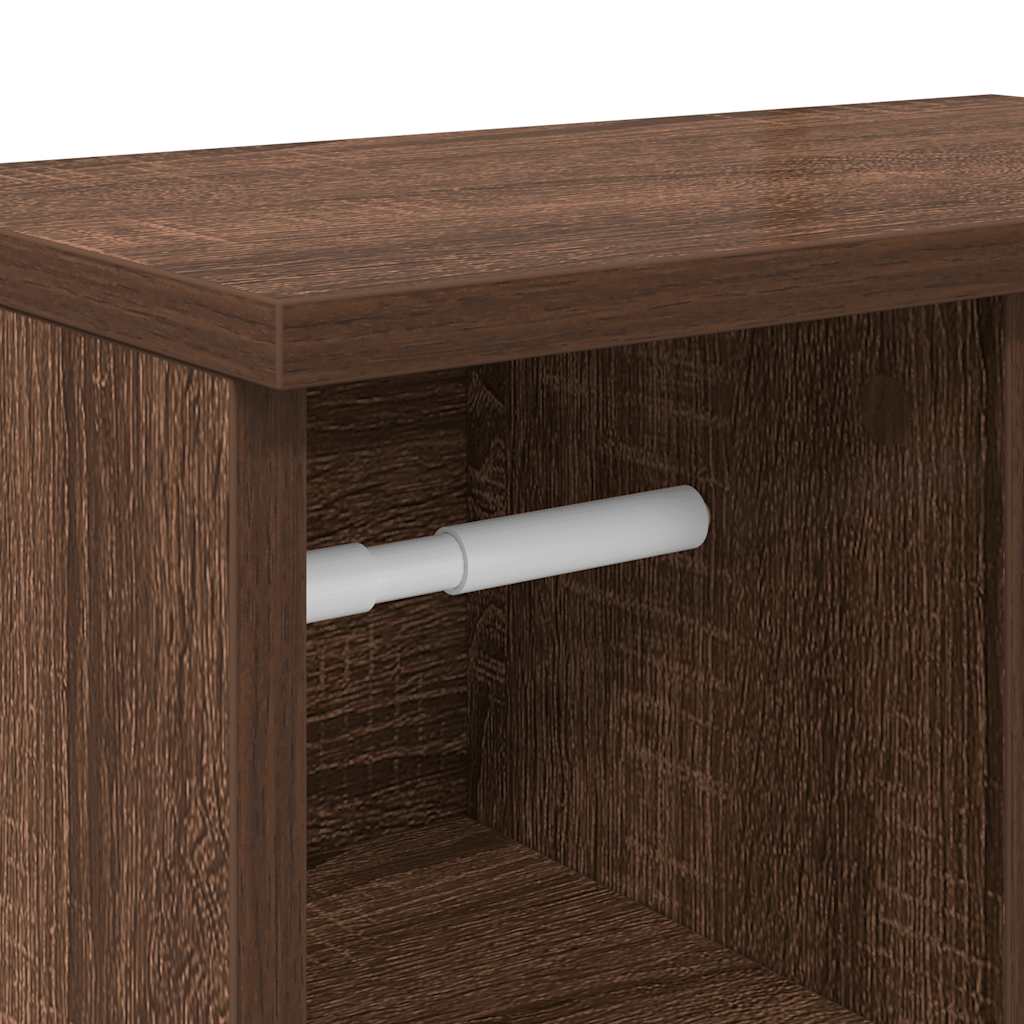 Bathroom Cabinet with Roll Holder Brown Oak 39x22x90 cm