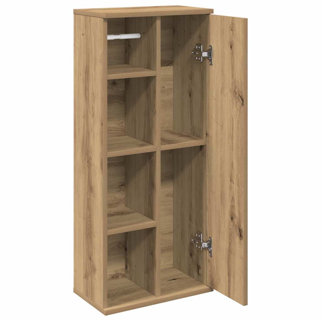 Bathroom Cabinet with Roll Holder Artisan Oak 39x22x90 cm