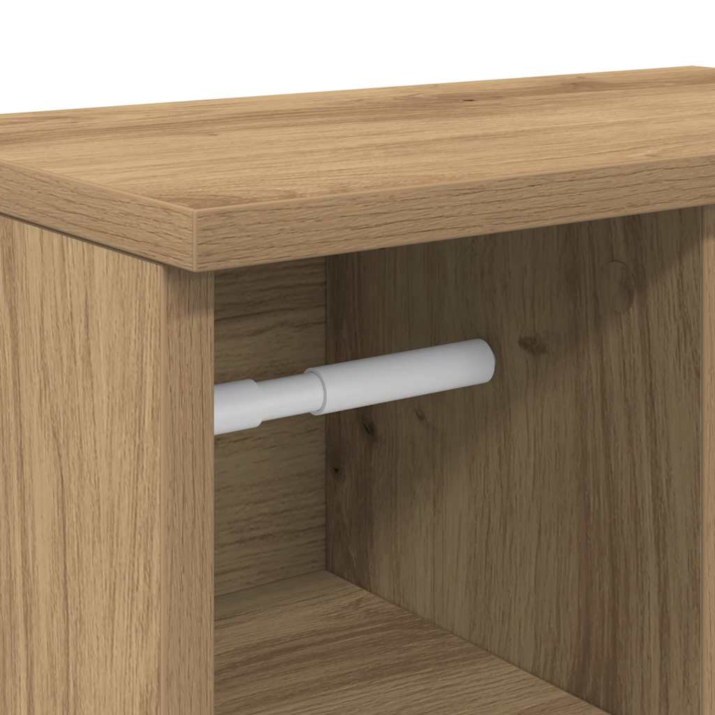 Bathroom Cabinet with Roll Holder Artisan Oak 39x22x90 cm