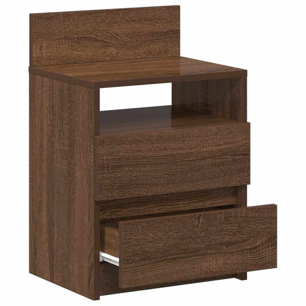 Bedside Cabinets 2 pcs with 2 Drawers Brown Oak 40x33x60 cm