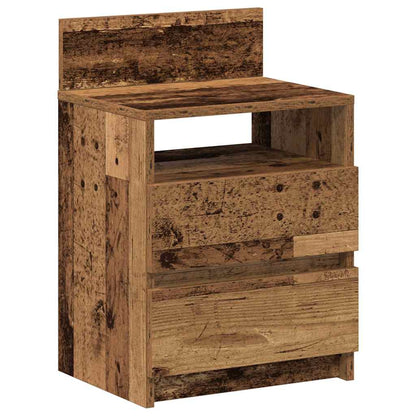 Bedside Cabinet with 2 Drawers Old Wood 40x33x60 cm