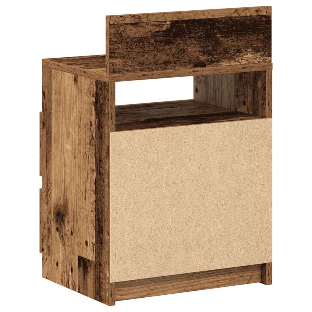 Bedside Cabinet with 2 Drawers Old Wood 40x33x60 cm