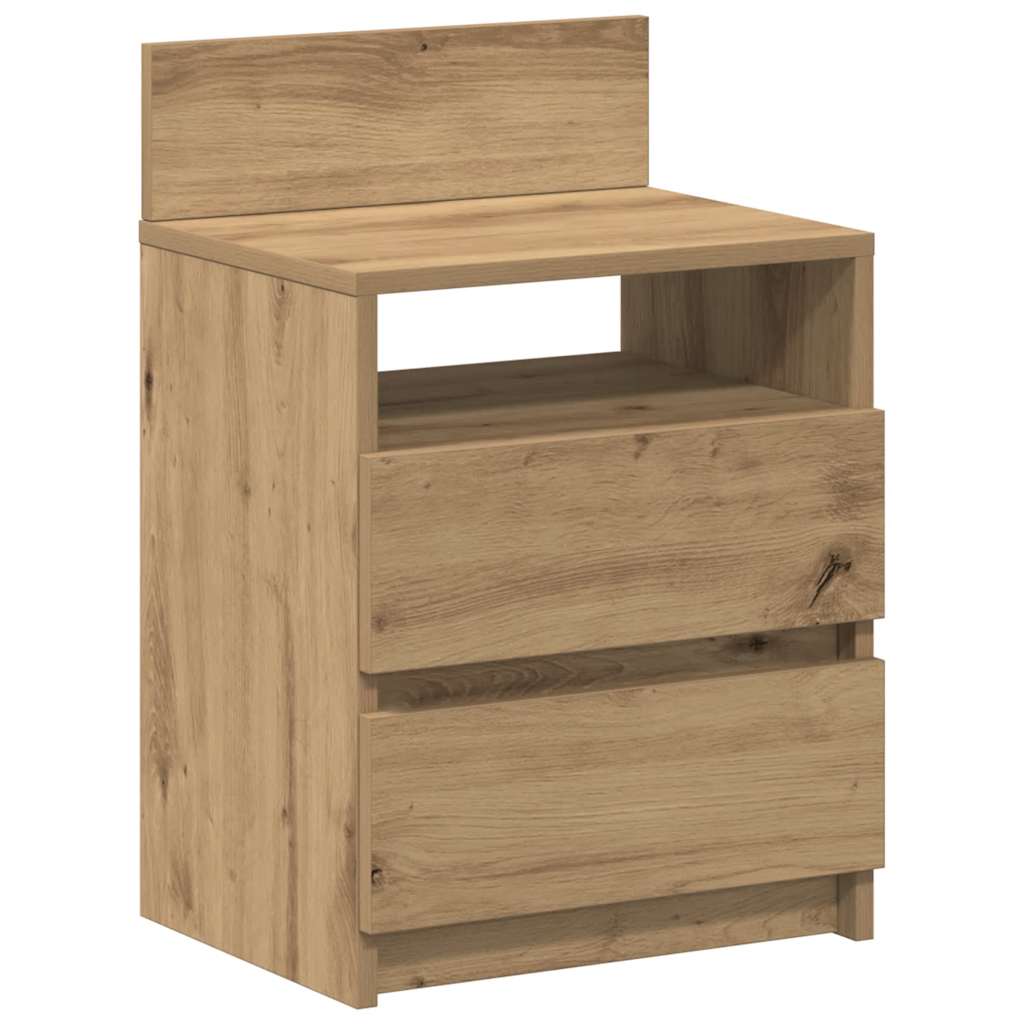 Bedside Cabinet with 2 Drawers Artisan Oak 40x33x60 cm