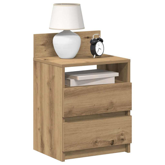 Bedside Cabinets 2 pcs with 2 Drawers Artisan Oak 40x33x60 cm