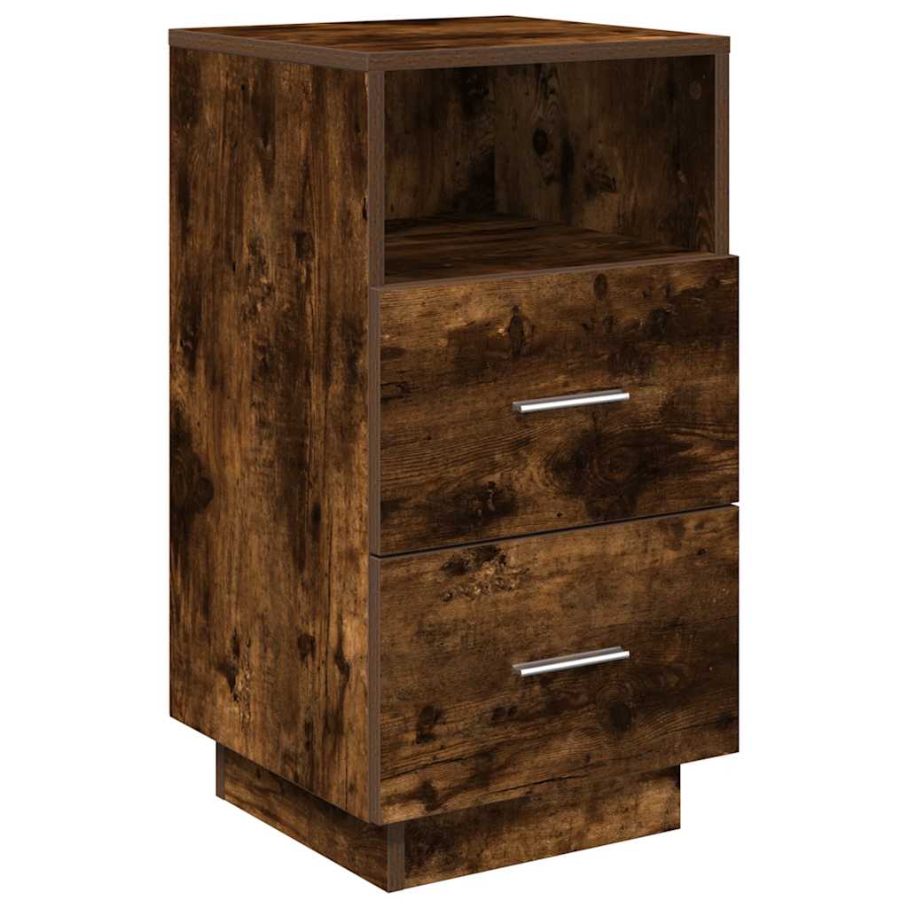 Bedside Cabinets 2 pcs with 2 Drawers Smoked Oak 36x36x68 cm