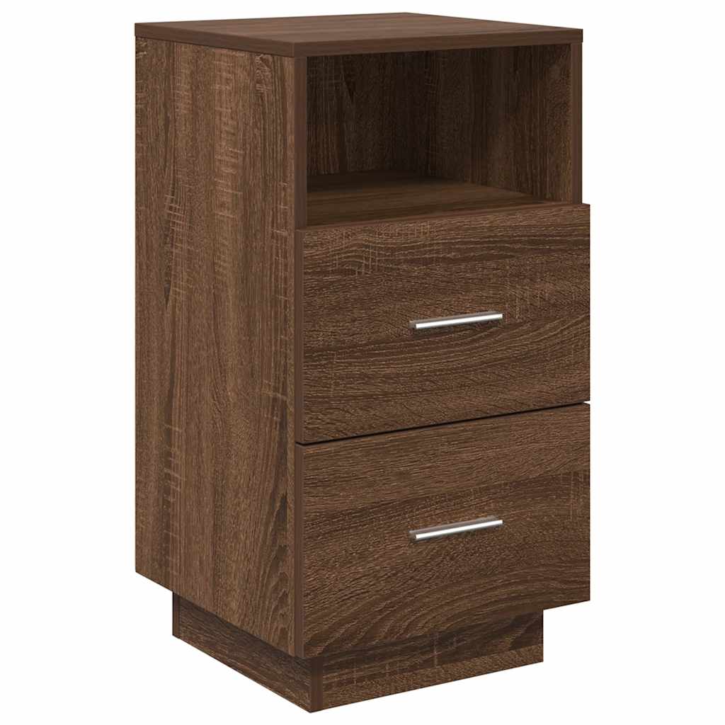 Bedside Cabinet with 2 Drawers Brown Oak 36x36x68 cm