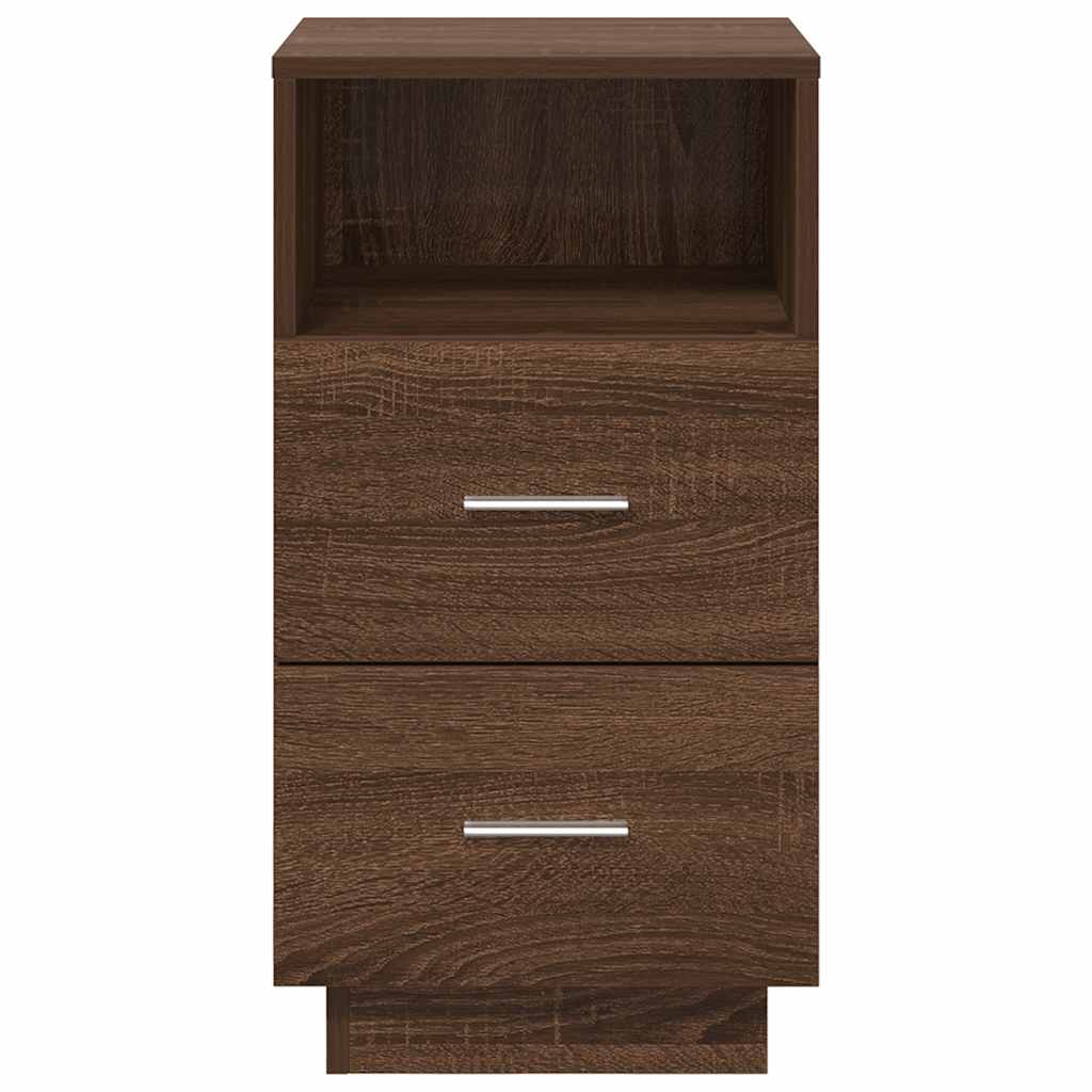 Bedside Cabinet with 2 Drawers Brown Oak 36x36x68 cm