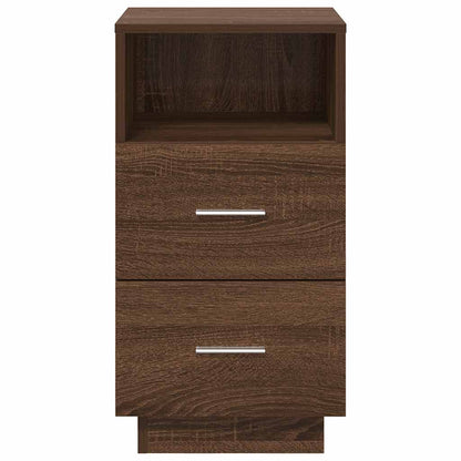 Bedside Cabinet with 2 Drawers Brown Oak 36x36x68 cm