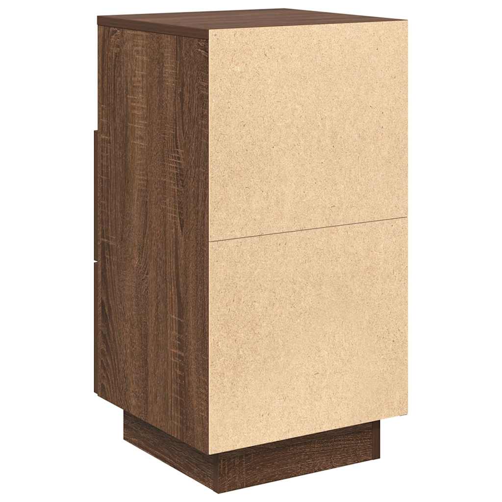 Bedside Cabinet with 2 Drawers Brown Oak 36x36x68 cm