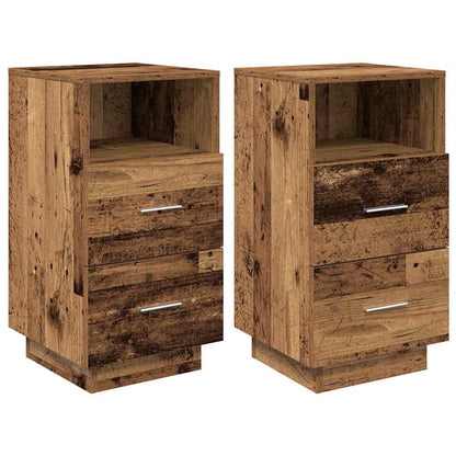 Bedside Cabinets 2 pcs with 2 Drawers Old Wood 36x36x68 cm