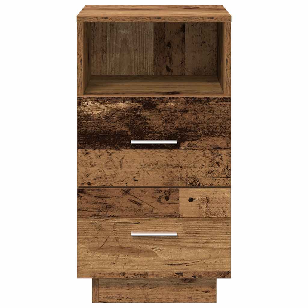 Bedside Cabinets 2 pcs with 2 Drawers Old Wood 36x36x68 cm