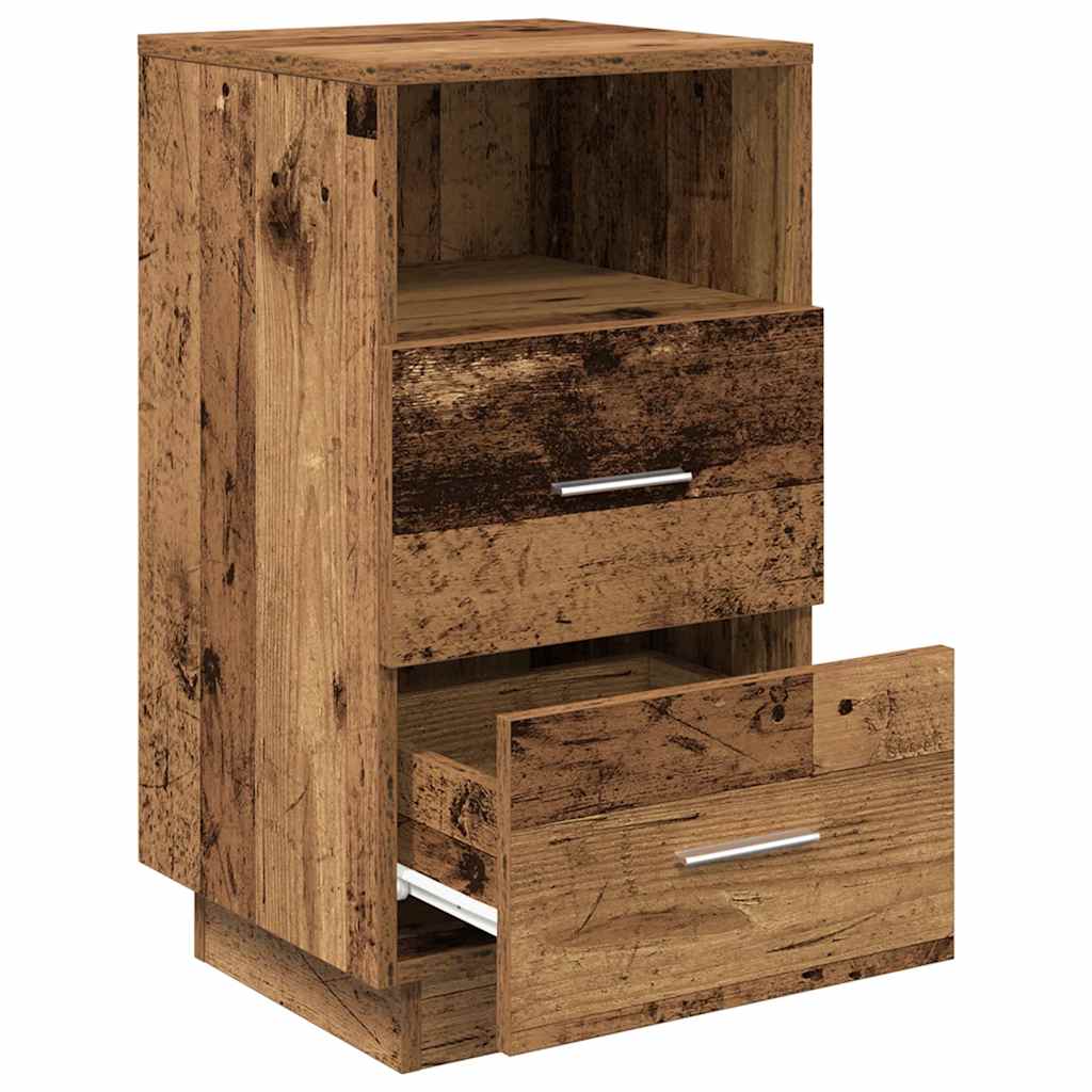 Bedside Cabinets 2 pcs with 2 Drawers Old Wood 36x36x68 cm