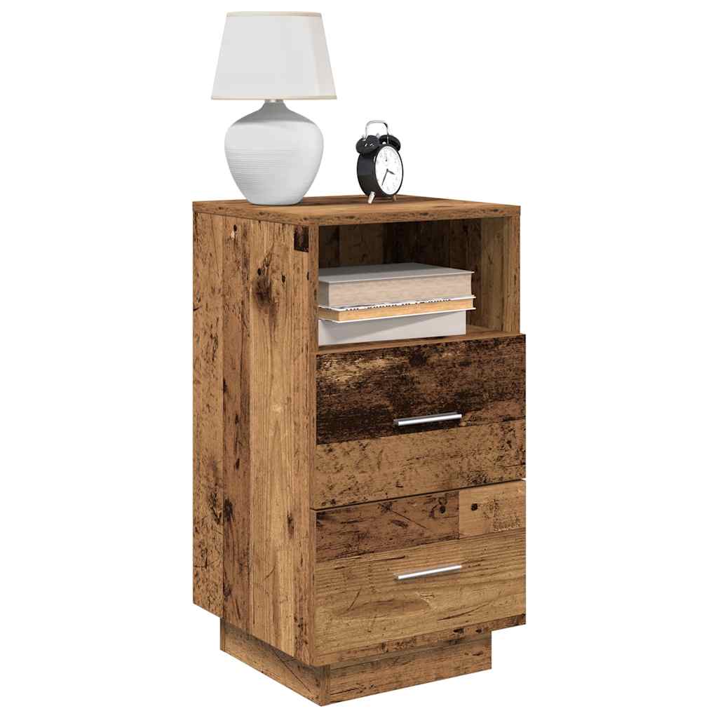 Bedside Cabinets 2 pcs with 2 Drawers Old Wood 36x36x68 cm