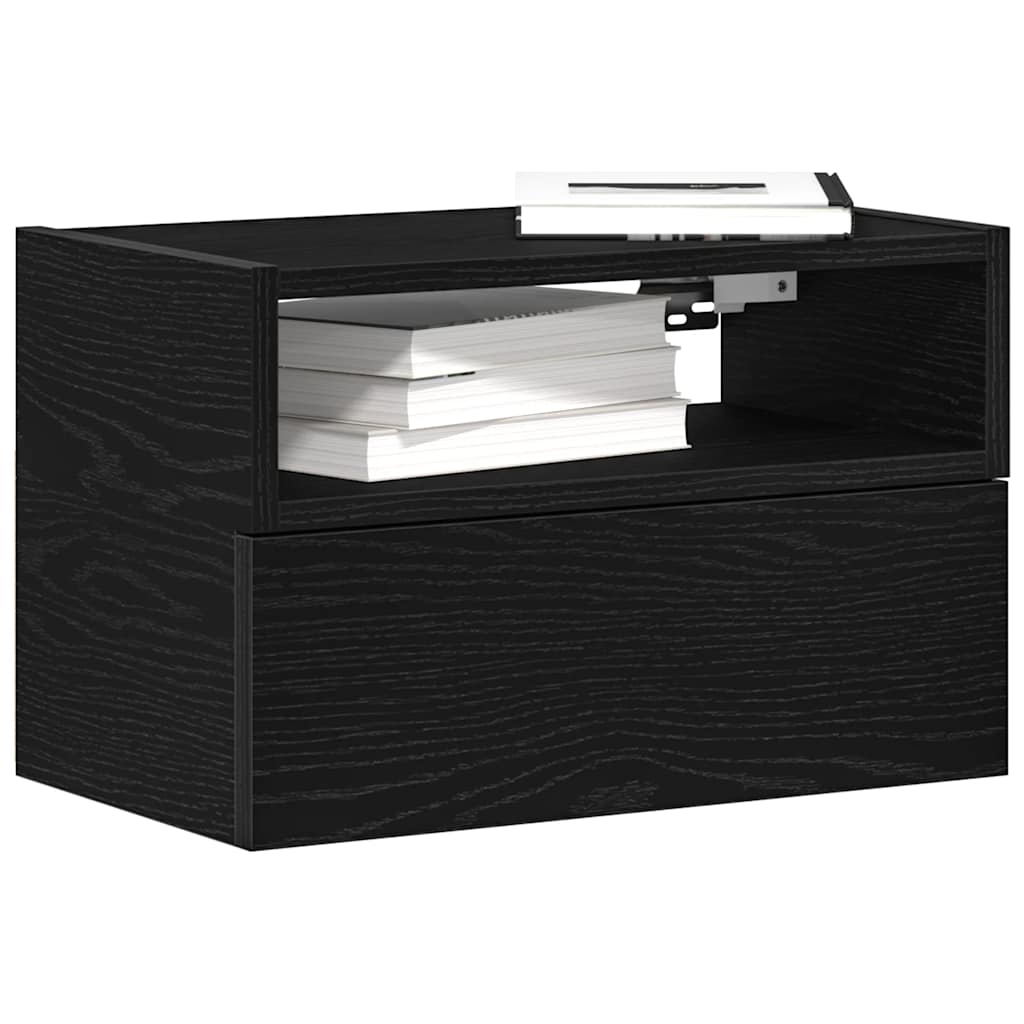 Wall-mounted Bedside Cabinet Black 45x26x28.5 cm