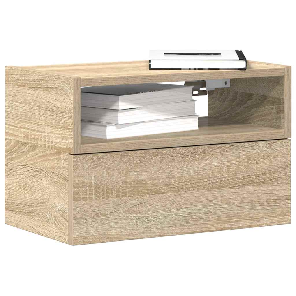 Wall-mounted Bedside Cabinets 2 pcs Sonoma Oak 45x26x28.5 cm