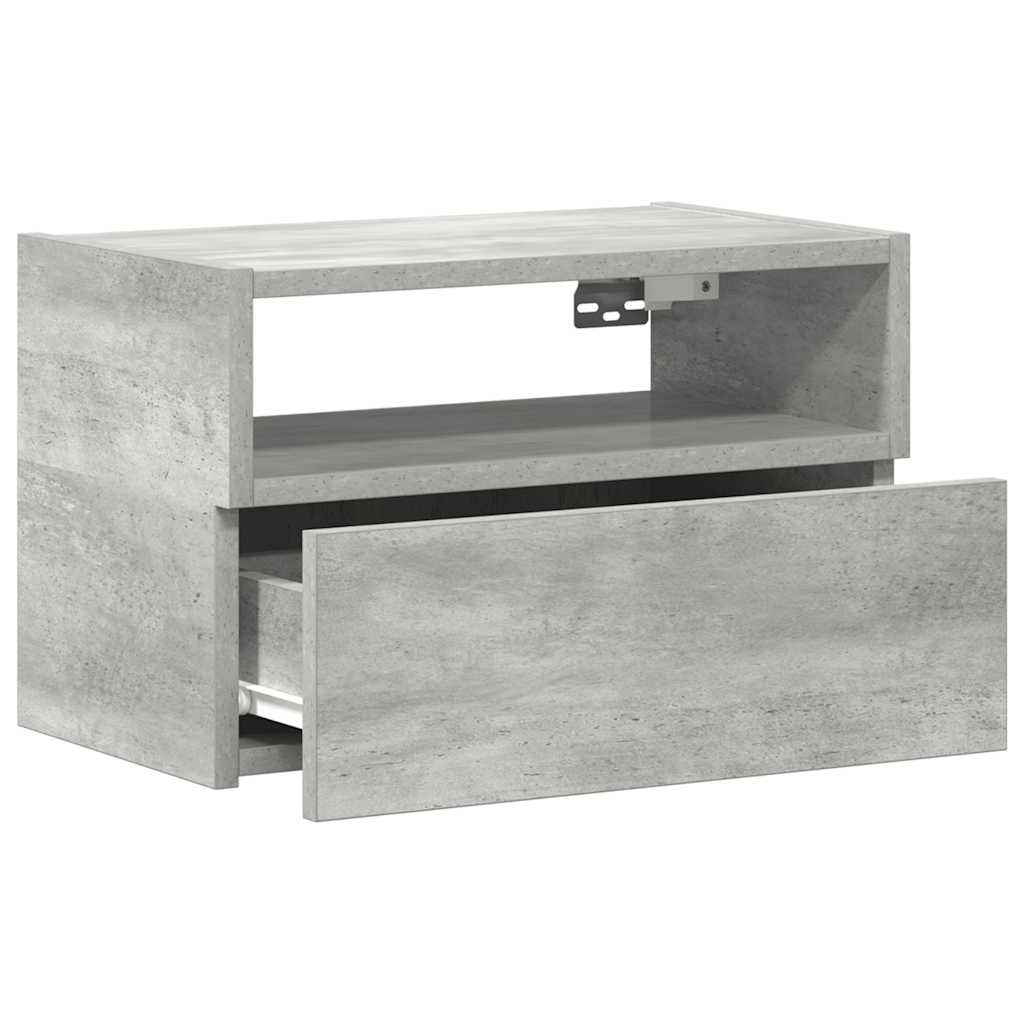 Wall-mounted Bedside Cabinet Concrete Grey 45x26x28.5 cm