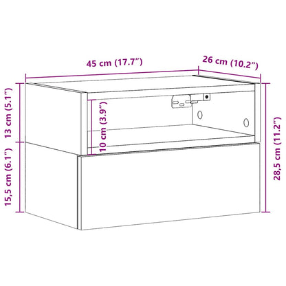 Wall-mounted Bedside Cabinet Concrete Grey 45x26x28.5 cm