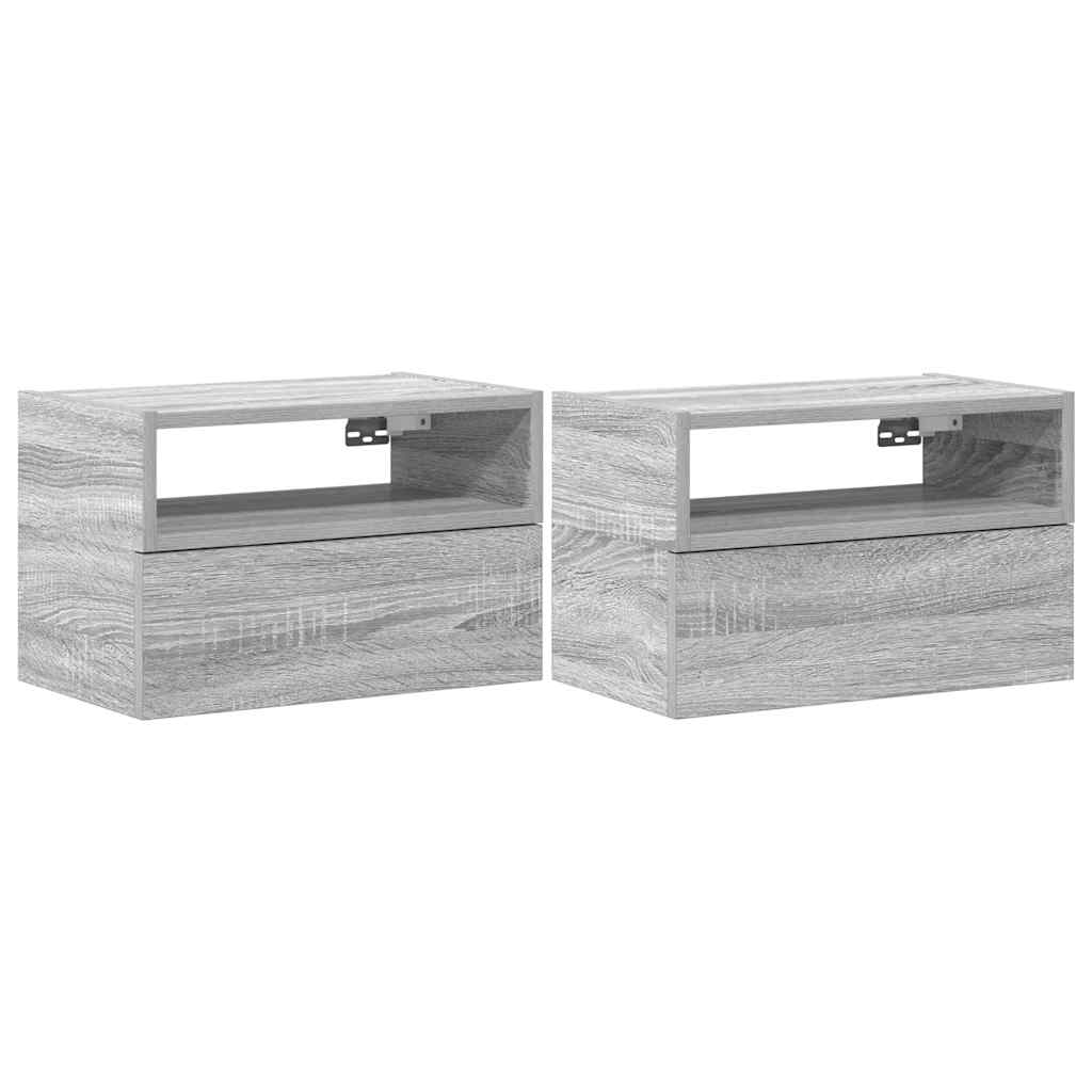 Wall-mounted Bedside Cabinets 2 pcs Grey Sonoma 45x26x28.5 cm