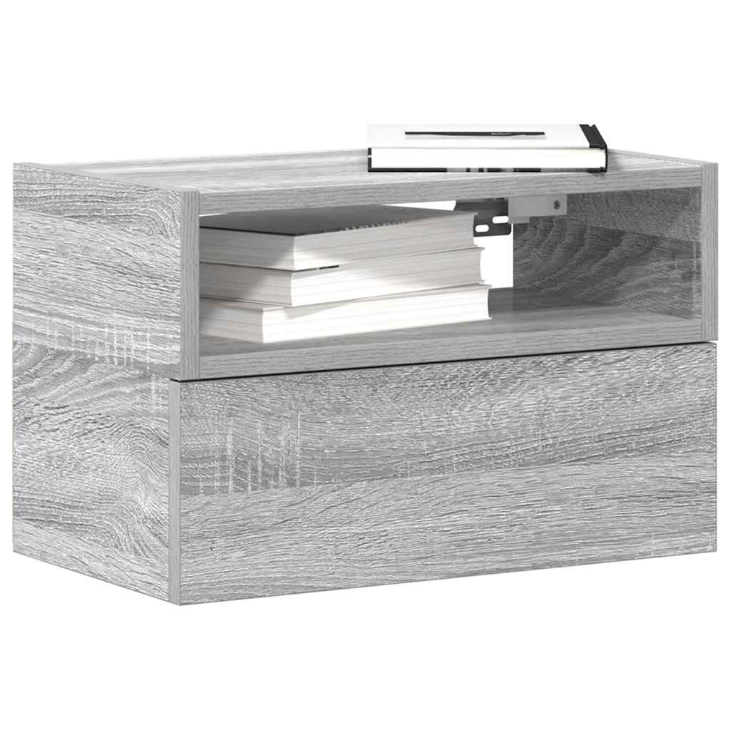 Wall-mounted Bedside Cabinets 2 pcs Grey Sonoma 45x26x28.5 cm