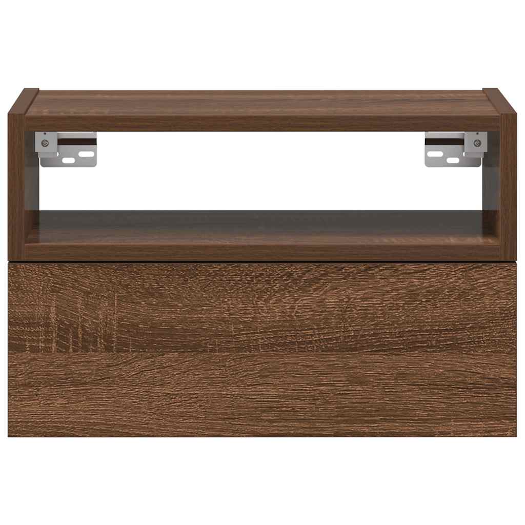 Wall-mounted Bedside Cabinet Brown Oak 45x26x28.5 cm