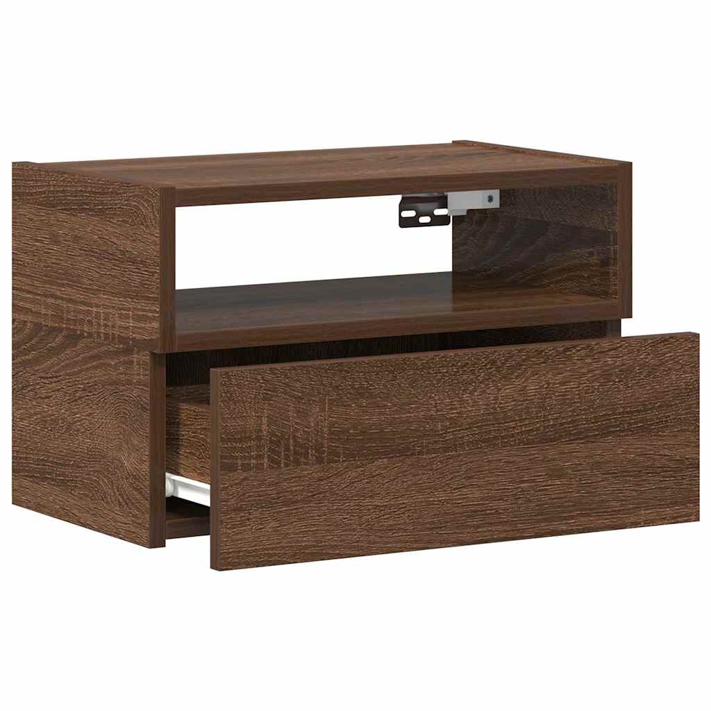 Wall-mounted Bedside Cabinet Brown Oak 45x26x28.5 cm