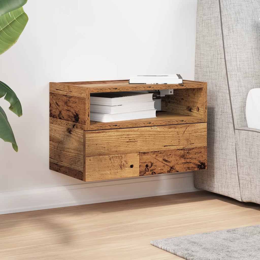 Wall-mounted Bedside Cabinet Old Wood 45x26x28.5 cm