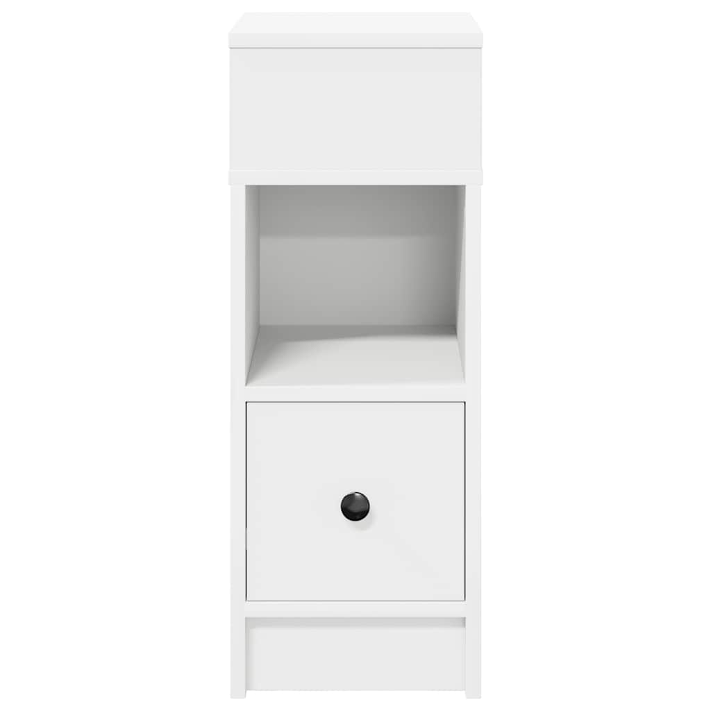 Bedside Cabinets 2 pcs with Drawer White 25x31x66 cm