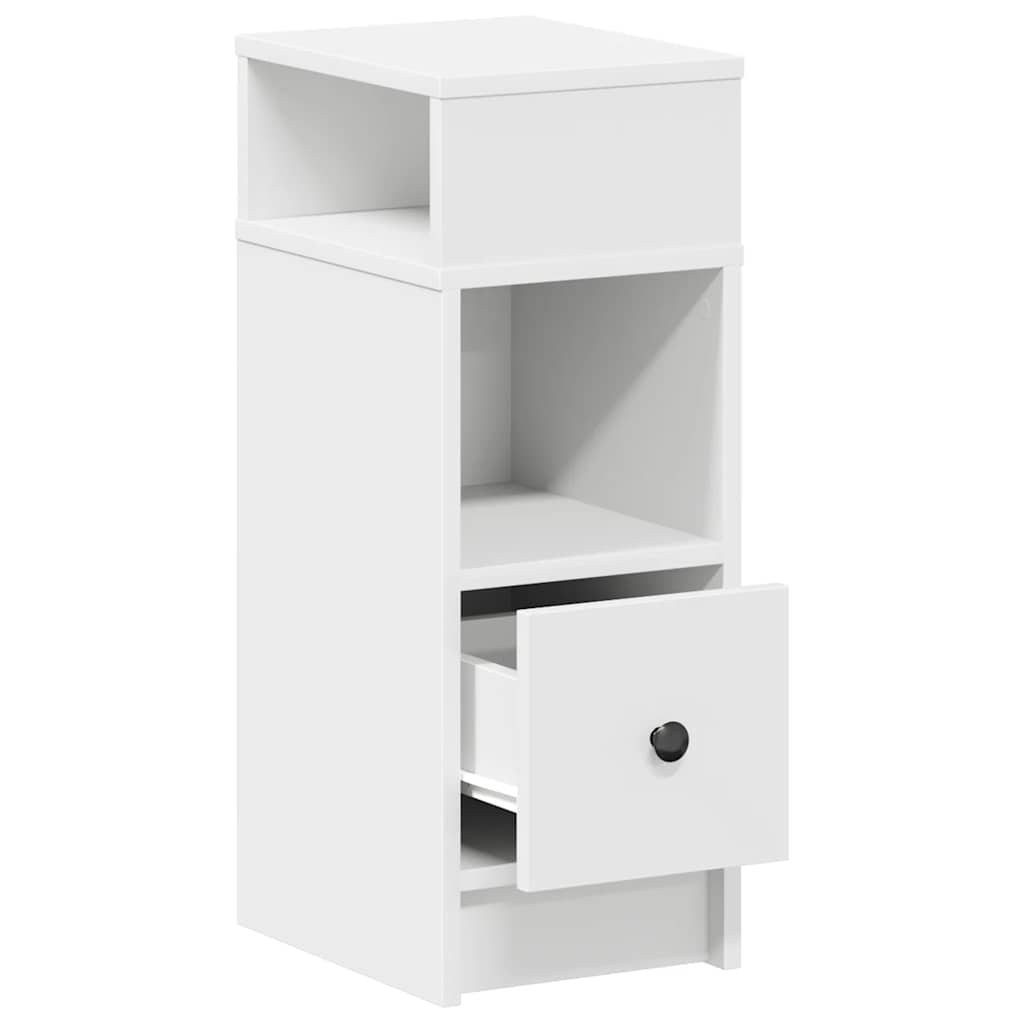 Bedside Cabinets 2 pcs with Drawer White 25x31x66 cm