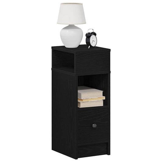 Bedside Cabinet with Drawer Black 25x31x66 cm