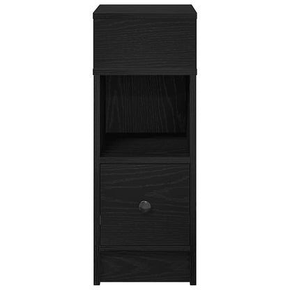 Bedside Cabinets 2 pcs with Drawer Black 25x31x66 cm