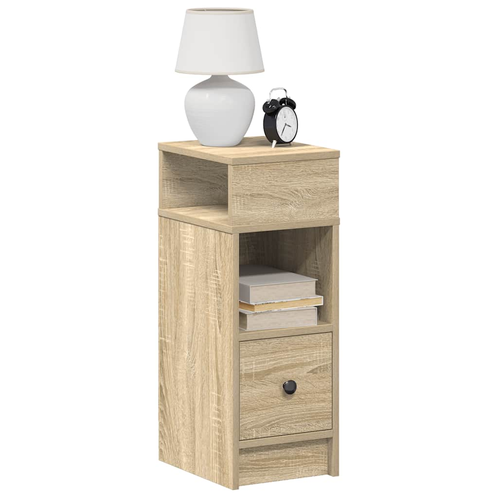 Bedside Cabinet with Drawer Sonoma Oak 25x31x66 cm