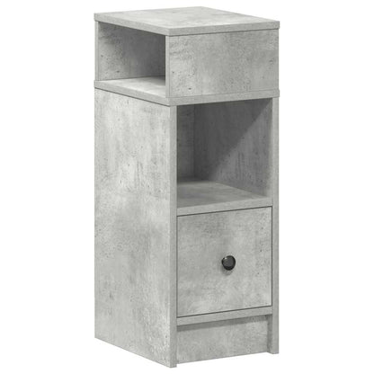 Bedside Cabinet with Drawer Concrete Grey 25x31x66 cm