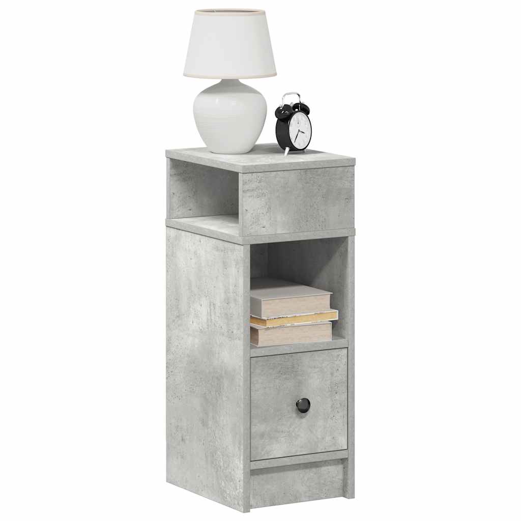 Bedside Cabinet with Drawer Concrete Grey 25x31x66 cm