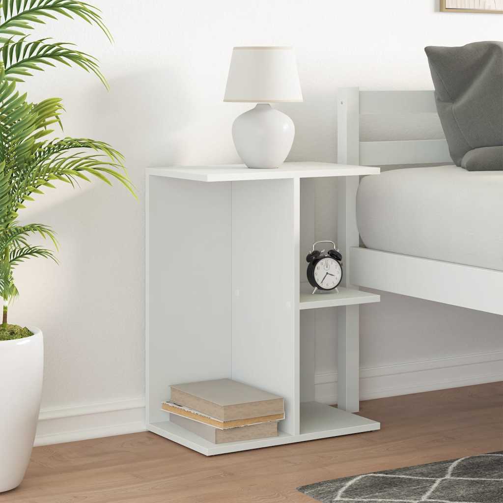 Bedside Table White 46.5x29x61 cm Engineered Wood