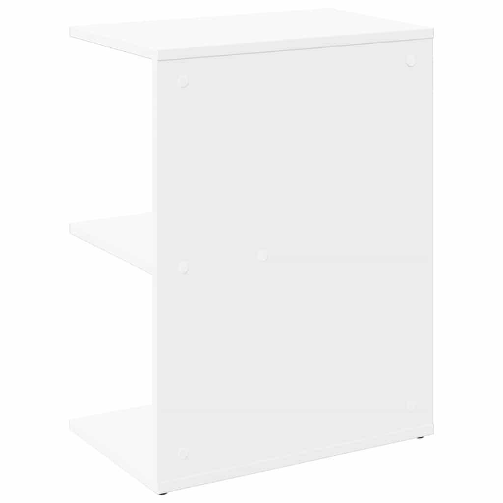 Bedside Table White 46.5x29x61 cm Engineered Wood