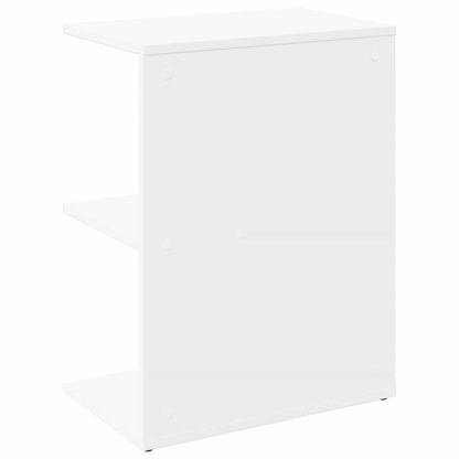 Bedside Table White 46.5x29x61 cm Engineered Wood