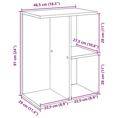 Bedside Table White 46.5x29x61 cm Engineered Wood