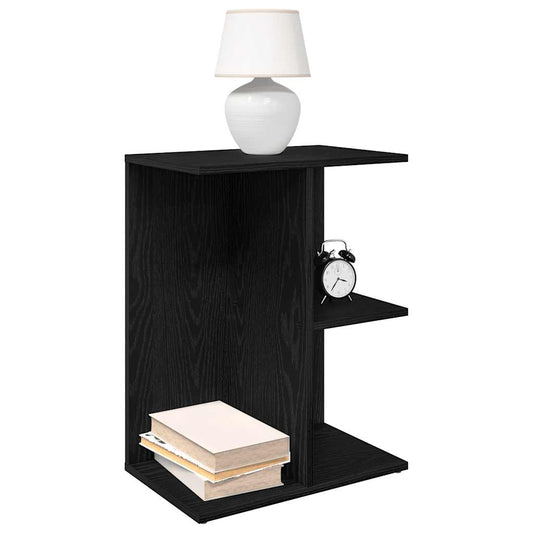 Bedside Table Black Oak 46.5x29x61 cm Engineered Wood