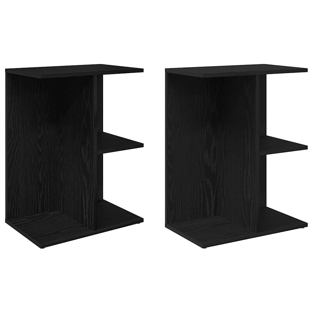 Bedside Tables 2 pcs Black Oak 46.5x29x61 cm Engineered Wood