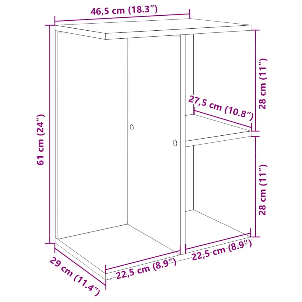 Bedside Table Concrete Grey 46.5x29x61 cm Engineered Wood