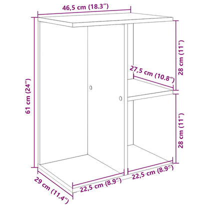 Bedside Table Concrete Grey 46.5x29x61 cm Engineered Wood