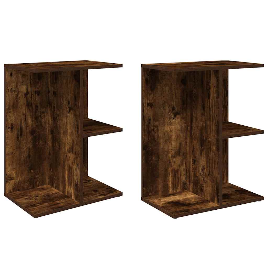 Bedside Tables 2 pcs Smoked Oak 46.5x29x61 cm Engineered Wood