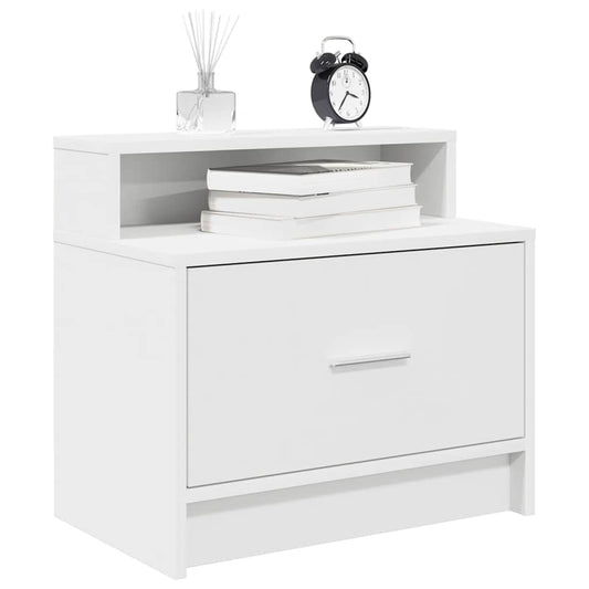 Bedside Cabinet with Drawer White 51x31x47 cm