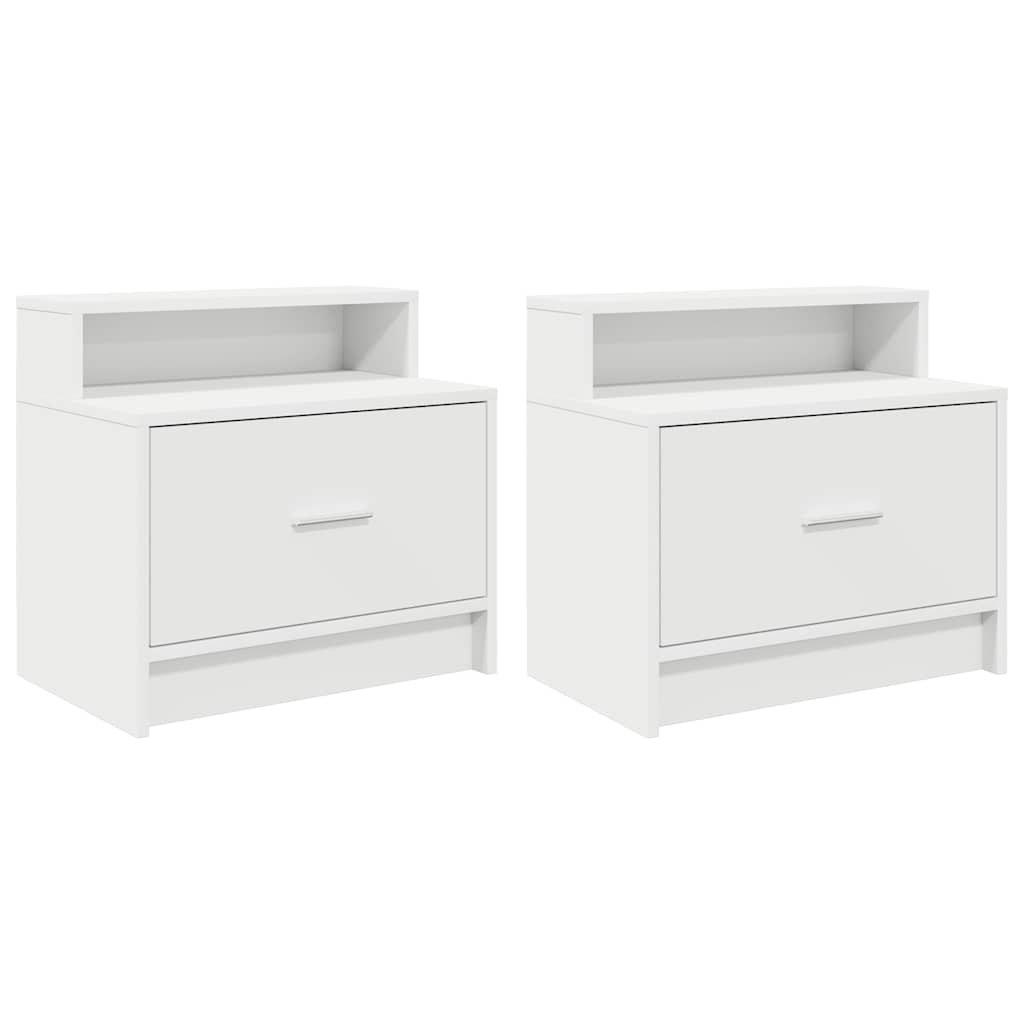 Bedside Cabinets with Drawer 2 pcs White 51x31x47 cm